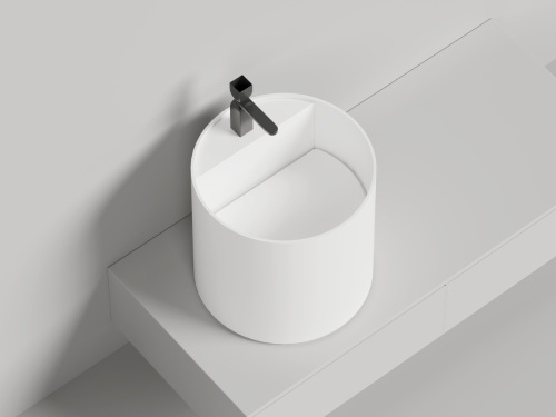 Раковина из искусственного камня S-Stone Salini ARMONIA 130521M 50х50 накладная цвет белый без отверстий под смеситель - фото 4